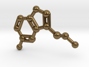Serotonin Molecule Keychain in Natural Bronze