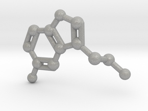 Serotonin Molecule Keychain in Aluminum