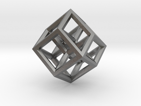 Hypercube Pendant in Natural Silver