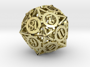 Steampunk Gear D20 in 18K Gold Plated