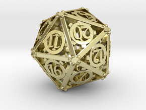 Steampunk D20 in 18K Gold Plated