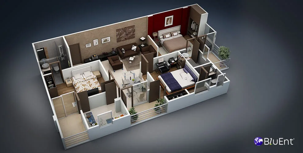 3D floor plan by BluEntCAD