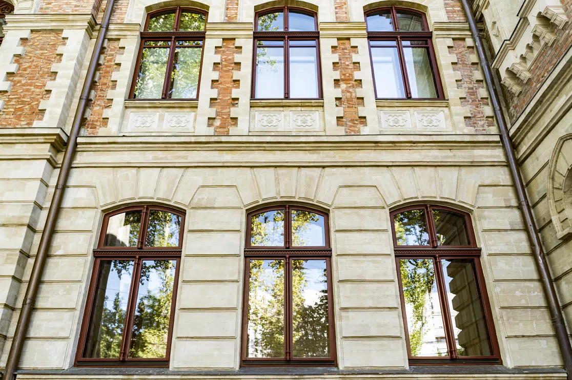 Victorian Building Exteriors with Large Windows